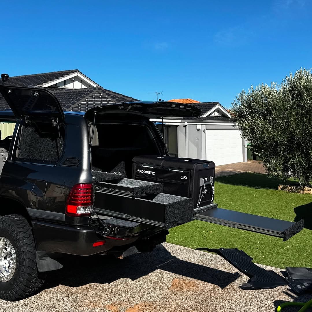 black wagon with rear cargo drawers after detailing by AFW Car Care in Perth, frame 01